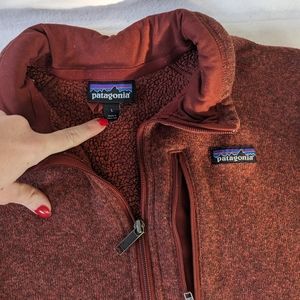 Patagonia Better Sweater 1/4 Zip Red Fleece Pullover Jacket Mens Large L Hiking